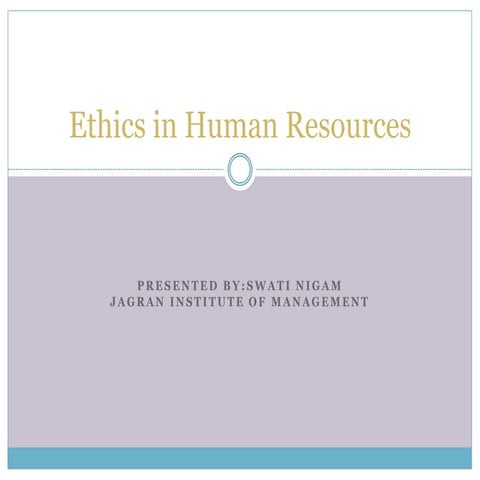 Ethics in human resources