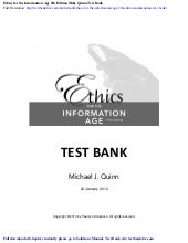 Ethics For The Information Age 5th Edition Mike Quinn Test Bank