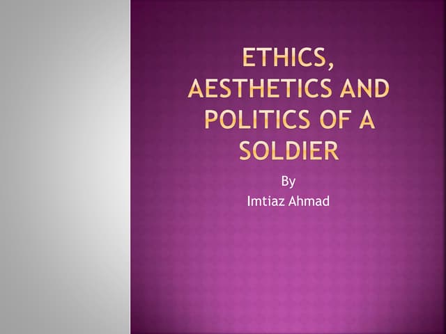 Ethics, aesthetics and politics of ...