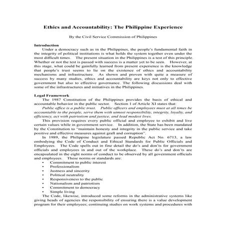 Ethics  and accountability