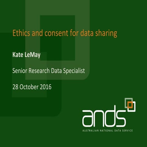 Ethics and consent for data sharing