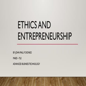 Ethics and entrepreneurship - DIONEO.pptx