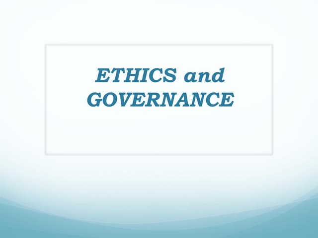 Importance Of Ethics In Organization Pdf Ethics and Governance.pdf