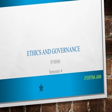 Ethics and governance unit 1