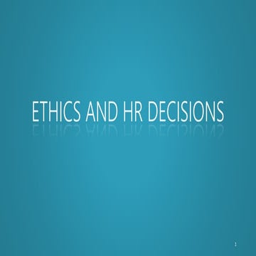 Ethics and HR decisions