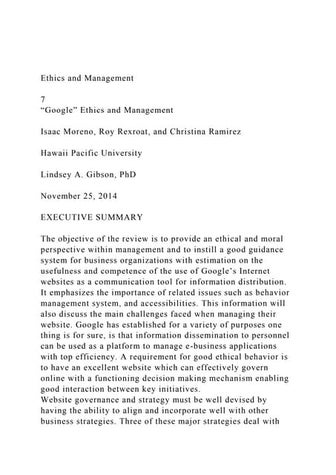 Ethics and Management7Google” Ethics and ManagementIs.docx