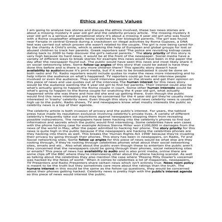 Ethics and news values