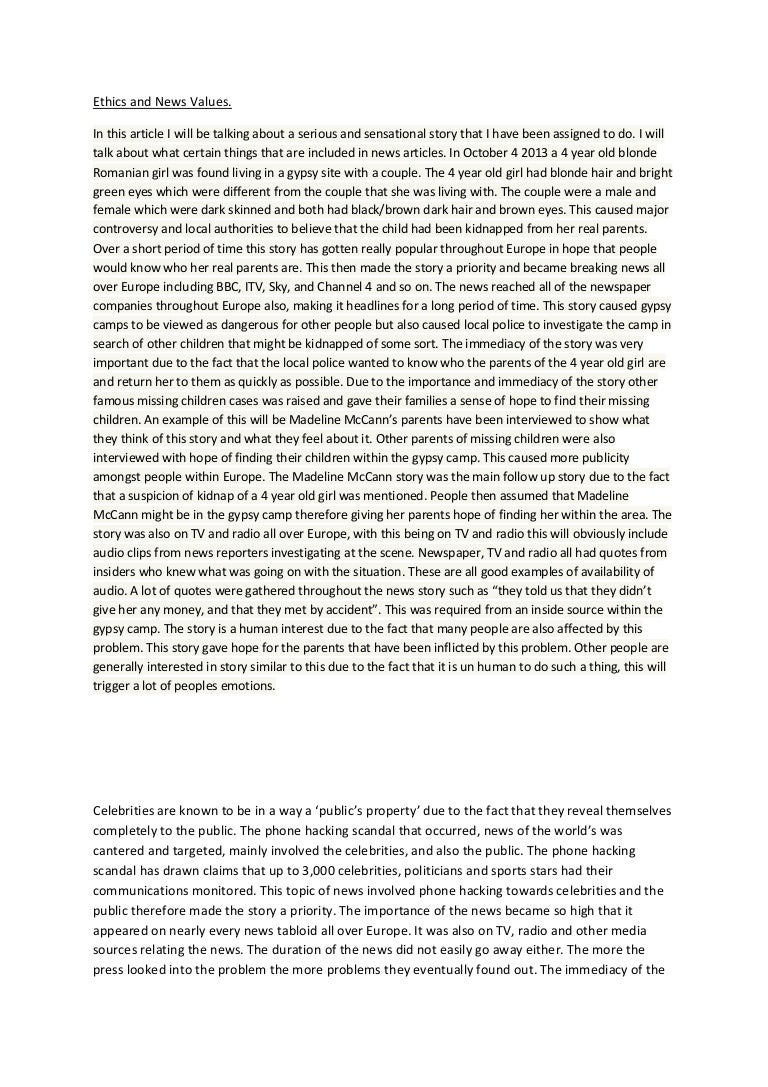 News values essay picture