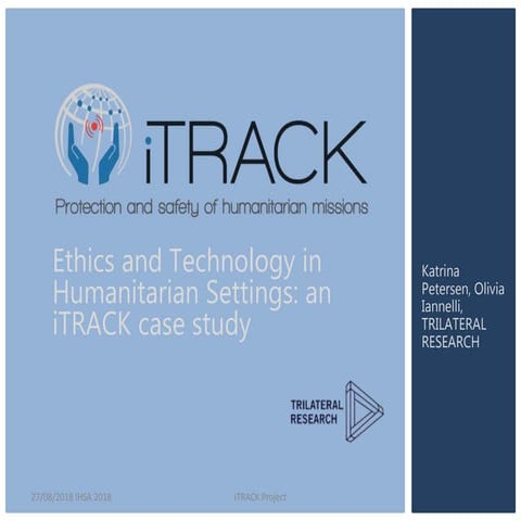 Ethics and technology in humanitarian setting