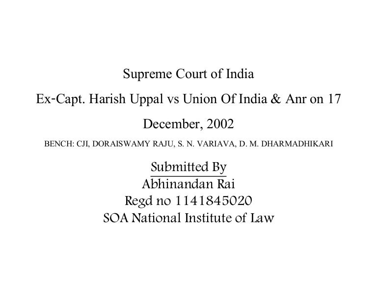 Whether The Lawyers Have A Right To Strike Ex Captain Harish Uppal V