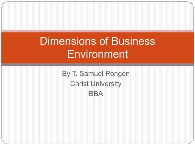 Business Ethics Dimensions of Business Environement