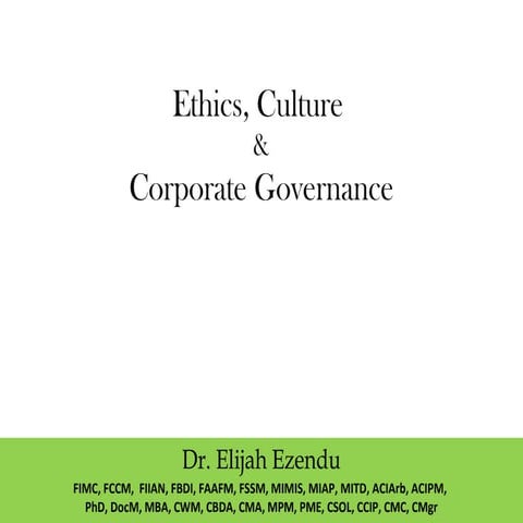 Ethics Culture & Corporate Governance