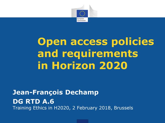Open access policies and requirements in Horizon 2020