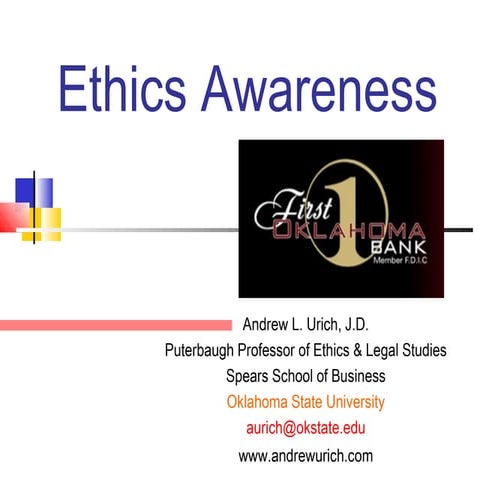 Ethics Awareness, First Oklahoma Bank