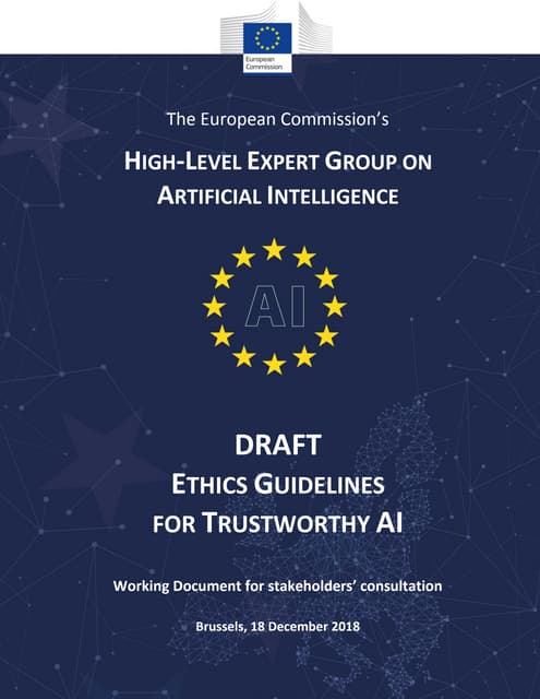 EU'S Ethics Guidelines for Trustworthy AI 2019