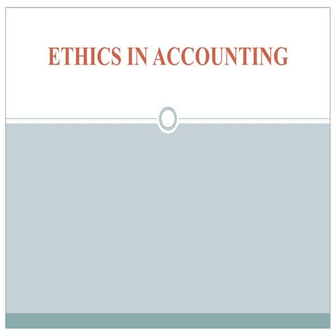 Ethics in accounting