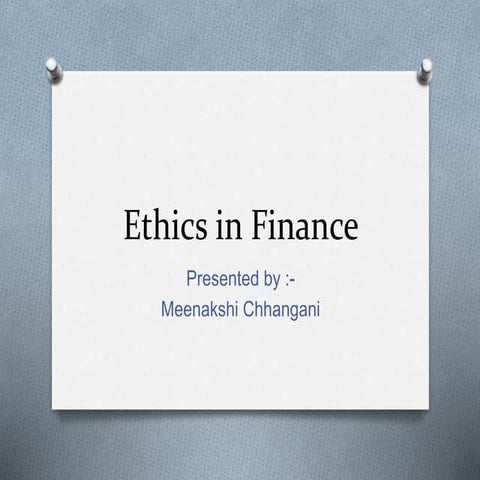 Ethics in finance