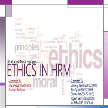Ethics in HRA