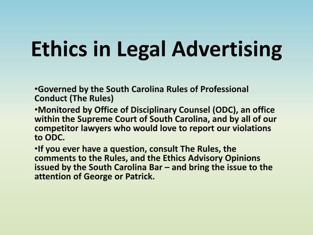 Ethics in Legal Advertising