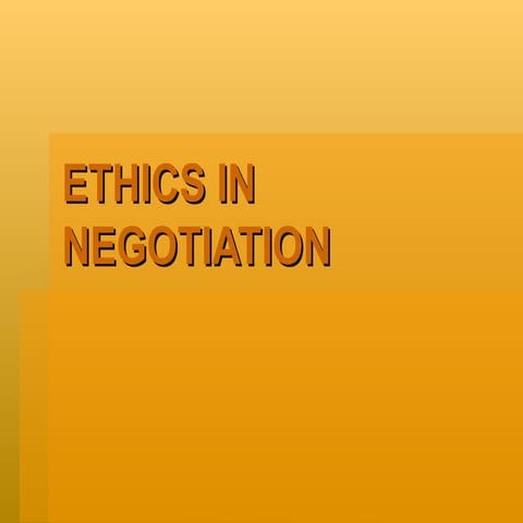 Ethics in negotiation