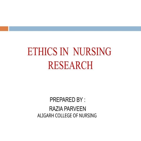 ethics in nursing research  is a critical area of focus to ensure that resear...