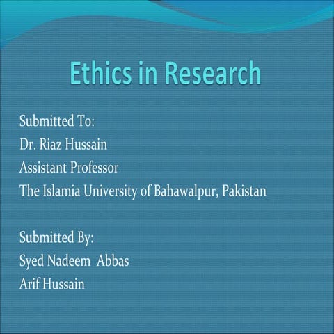 Ethics in research