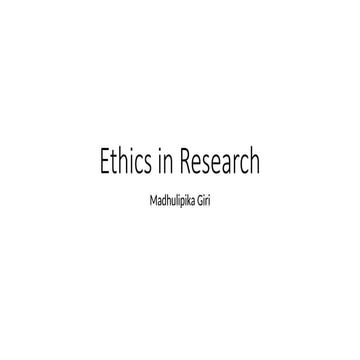 Ethics in Research studies scientific as