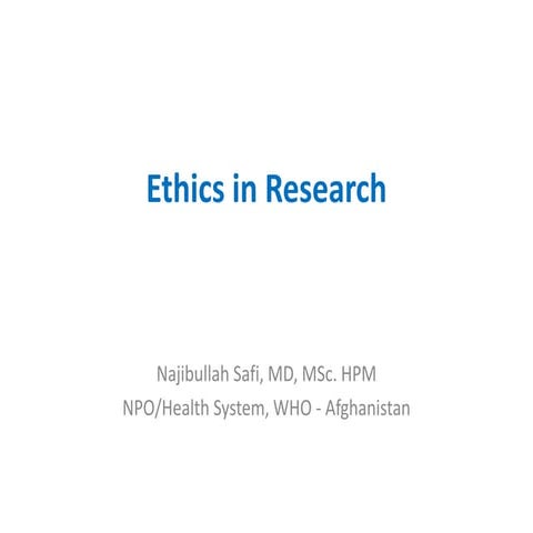 Ethics in research1