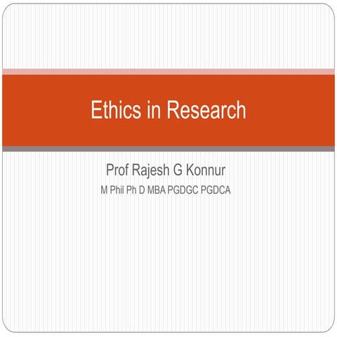 Ethics in Research 