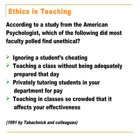 Ethics in teaching