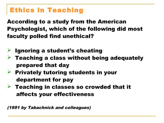 Ethics in teaching