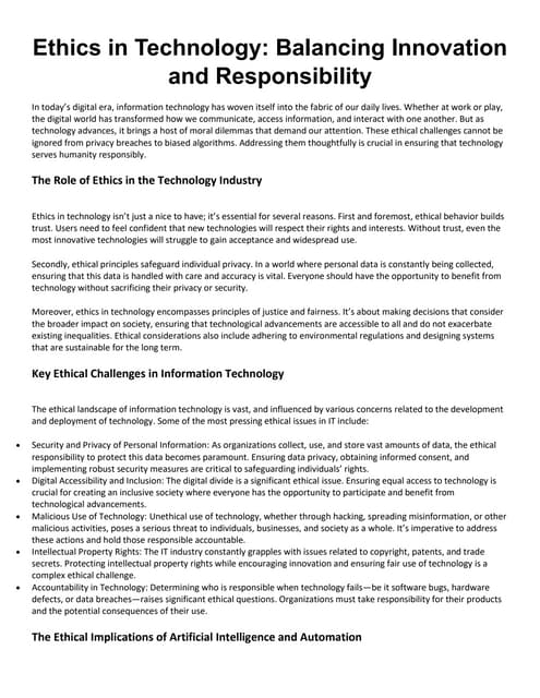 Ethics in Technology - Balancing Innovation and Responsibility.pdf
