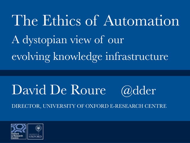Ethics of Automation