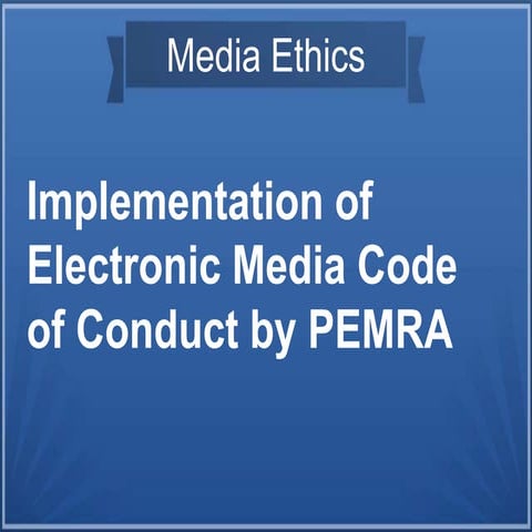PEMRA electronic media code of conduct