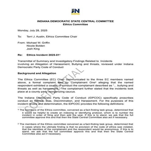 State Party Democrats Clear Taylor In Ethics Report