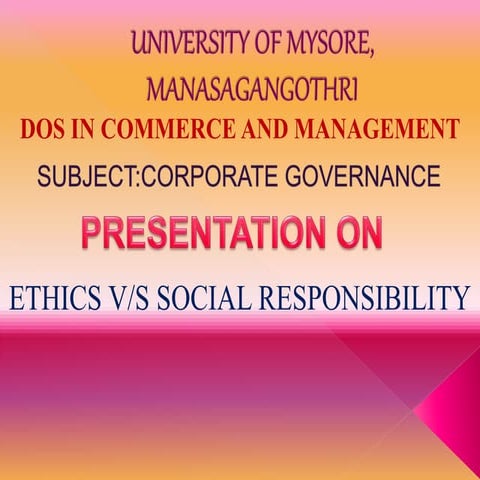 Ethics & social responsibility