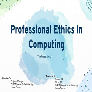 Professional Ethics in computing | PPTX