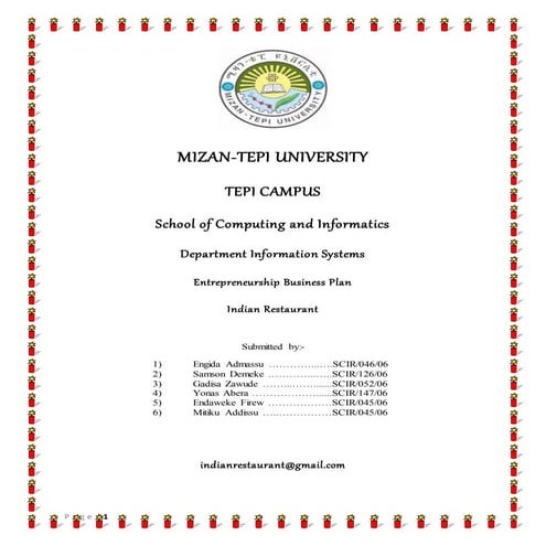 Example Business Plan - Politeknik | PDF