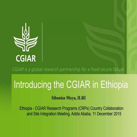 Introducing the CGIAR in Ethiopia