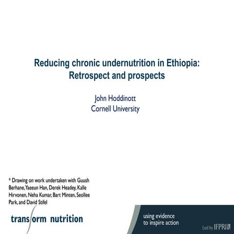 Reducing chronic undernutrition in Ethiopia