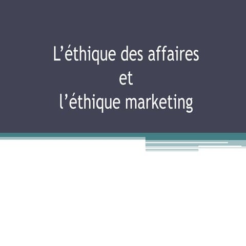 Ethique de affaires 