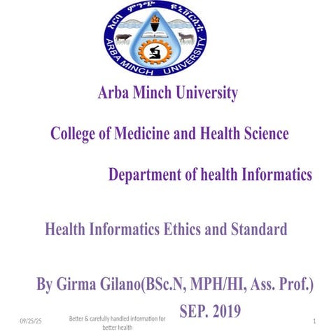 Addis Ababa University, Department of Health Informatics, ethis.ppt