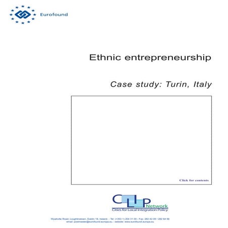Ethnic entrepreneurship - case study- Turin, Italy