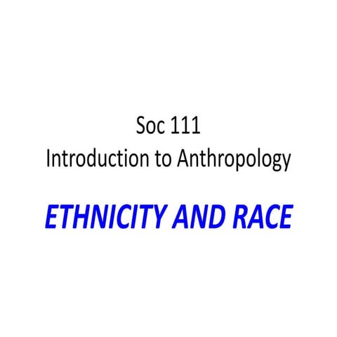 Ethnicity and race