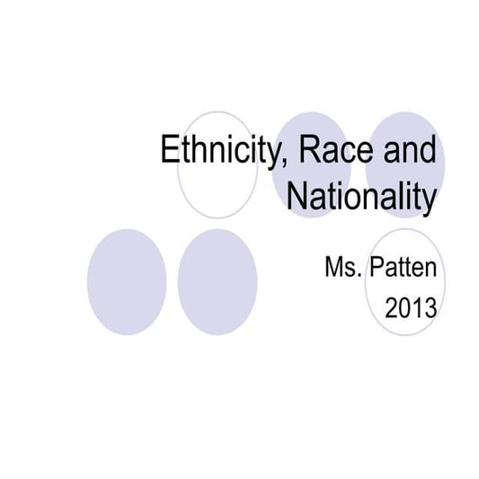 Ethnicity, race and nationality 2013