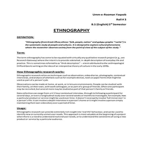Ethnography