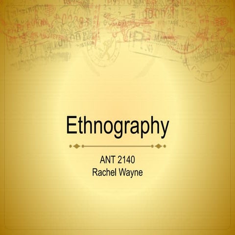 Ethnography 101