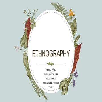 ETHNOGRAPHY. presentation for advanced classroom action research
