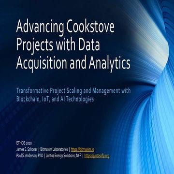 Advancing Cookstove Projects with Data Acquisition and Analytics