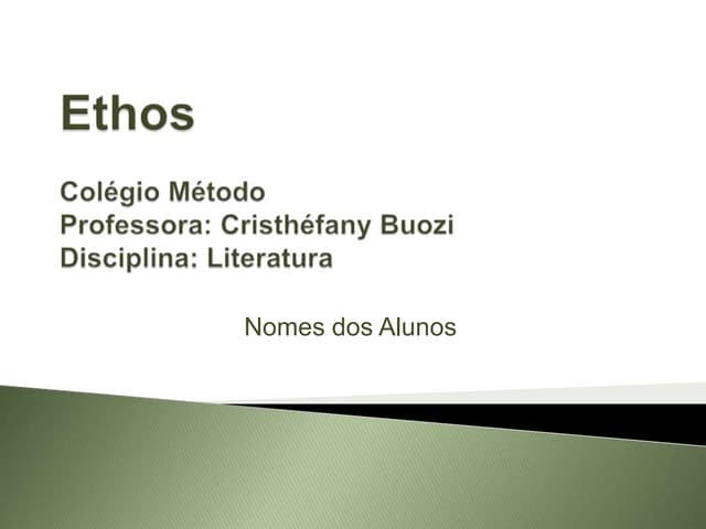 Ethos apresentação